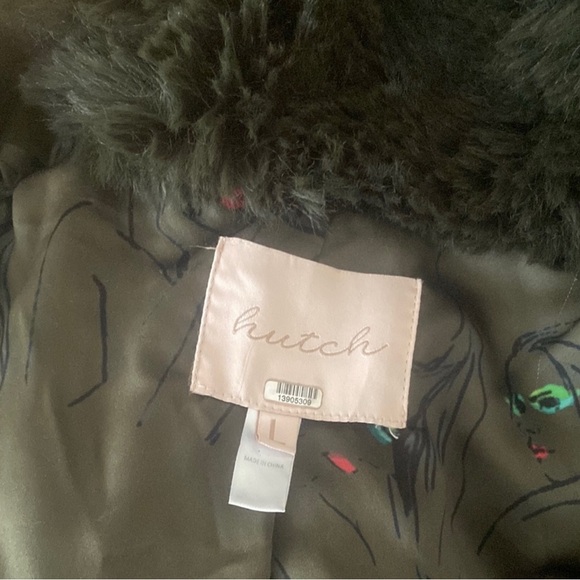 Hutch Liv Olive Faux Leather Coat - Picture 3 of 5